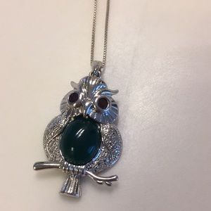Owl silver necklace